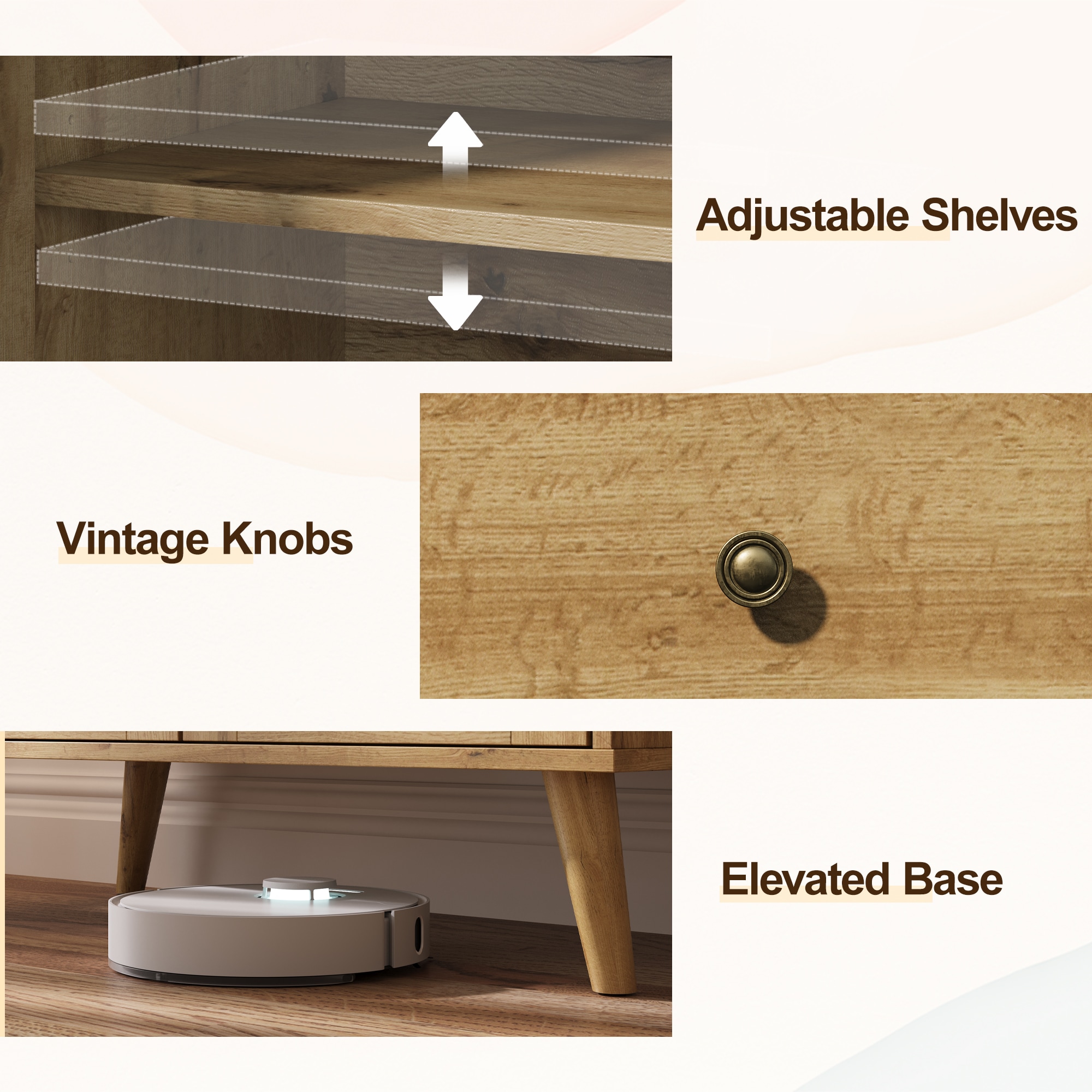 Vintage Sideboard With Basket Weave Doors And Drawers For Home_voghion.com